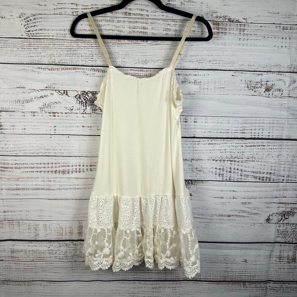 Womens Matilda Jane Cream Ivory Figure Eight Top Extender Cami Tank Lace Trim M